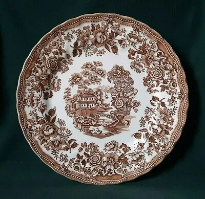 Buy Myotts Tonquin Dinner Plate Ironstone Plate In Brown And White Swirl Design Rim • 23.95£