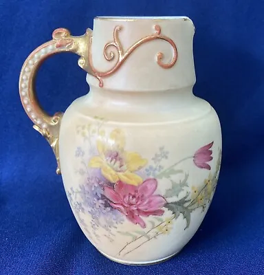 Buy  Royal Worcester Blush Ivory Porcelain Jug With Floral & Jewelled Detail 1897 • 19.99£