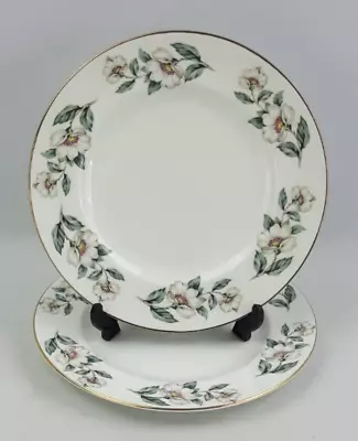 Buy Crown Staffordshire Pear Blossom 2x 21.5cm Salad Side Plates -Bone China Vintage • 12£