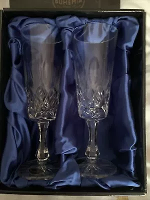 Buy Bohemia Hand Cut Crystal Wine Glasses Set Of 2 • 10£