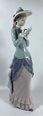 Buy Lladro Porcelain Large 14.5  Lady Reading A Book Figurine Figure Model 5000 • 65£