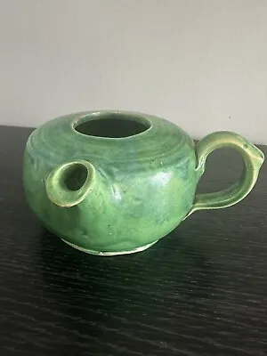 Buy William Baron Of Barnstaple Art Pottery Green  Teapot 1884 • 140£