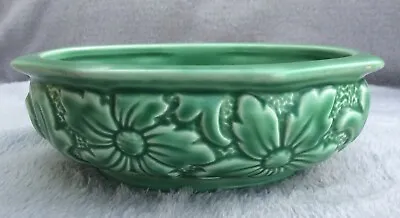 Buy VINTAGE SYLVAC POTTERY GREEN EMBOSSED FLOWERS PLANTER BOWL - No. 1791 • 11£