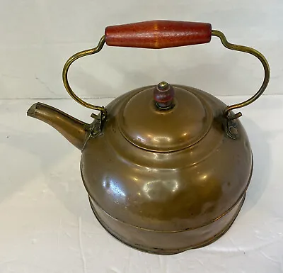 Buy Vtg Revere Ware Copper Tea Kettle Pot With Wood Handle Teapot Revereware • 28.44£