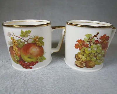 Buy 2 Lovely Vintage Crown Devon Fieldings Fruit Design With Gold Rim Mugs • 14.95£