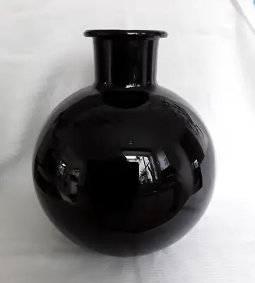 Buy Large Vintage Black Amethyst Spherical Glass Vase - 10.5  Tall • 54£
