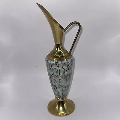 Buy Delftware Holland Mid Century Modern Delft Brass Jug Vase Vintage Dutch MCM VTG • 26.97£