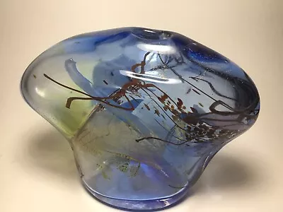 Buy A Vintage Signed Sam Herman Hand Blown Mid Century Studio Glass Vase 1982 • 1,100£