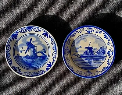Buy Two Vintage Delftware Miniature Plates Designed By Elesva Holland  • 12£