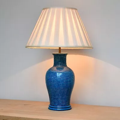 Buy Elegant Blue Bitossi Style Italian Glazed Pottery Ceramic Vase Table Lamp • 395£
