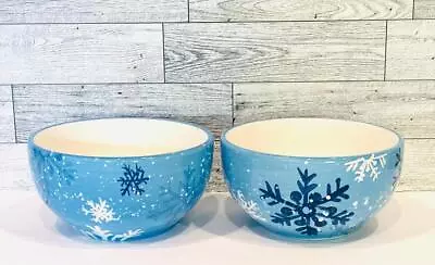 Buy Libbey Christmas Blue And White Snowflake 6  Bowls Dinnerware - Set Of 4 • 47.43£
