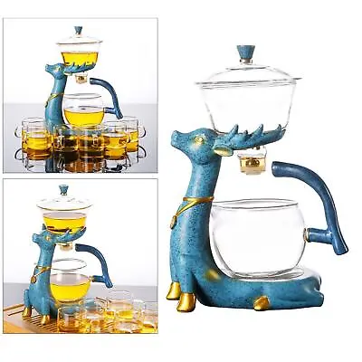 Buy Glass Automatic  Set, Deer Shape Base Semi Glass Teapot Suit Automatic Tea • 45.28£
