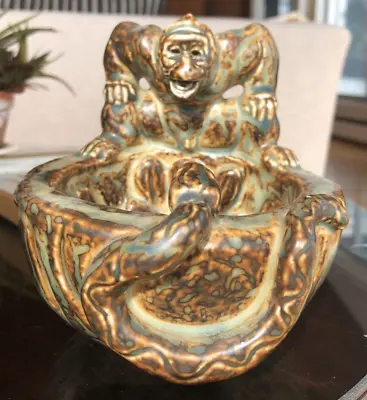 Buy Royal Copenhagen Danish Stoneware: Knud Kyhn Gorilla Vs Snake Bowl Sung Glaze • 265.02£