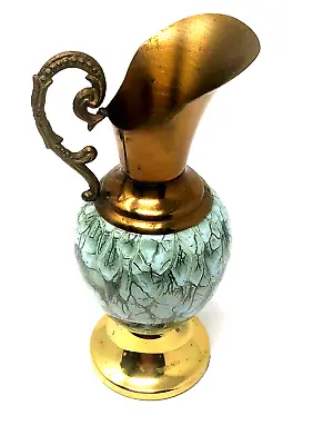 Buy Vintage Handpainted Delftware W/ Brass Accents Vase W.b. Leersum Made In Holland • 56.79£