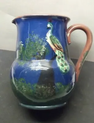 Buy Royal Torquay Pottery JUG Peacock  Design W Motto 12 Cm Tall • 12£