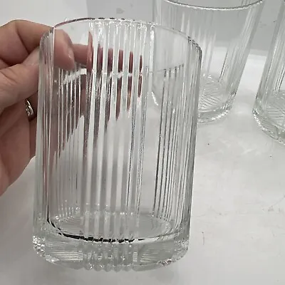 Buy Set Of 4 Mid-Century Modern Cut Glass Crystal 4” Tumbler Rocks Glasses Italy • 32.17£