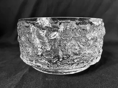 Buy Vintage Glass Dartington Textured Clear Polar Bowl Thrower 1970s • 20£