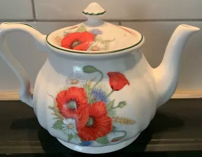 Buy Teapot- Pretty Floral Poppies - Staffordshire Fine Bone China - W.G & E.R Wood • 5.99£