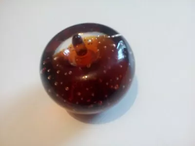 Buy Large Red Glass Apple Ornament, Paperweight • 7£