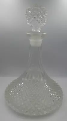Buy Clear Cut Glass Decorative Vintage Wine Drinks Decanter With Stopper • 20£