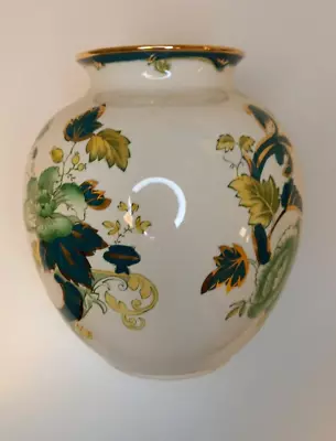Buy Mason's Ironstone Vase Green Chartreuse Gold Floral Leaf Pattern 20cm Tall VGC • 24.99£