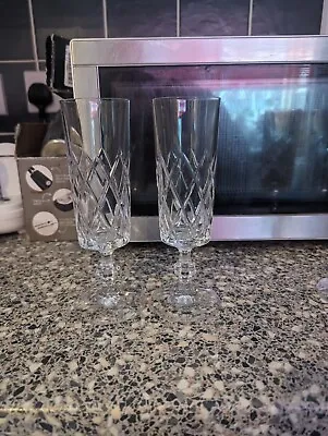 Buy Bohemian Crystal Cut Champagne Flutes / Glasses X 2 Lovely Condition  • 11.99£