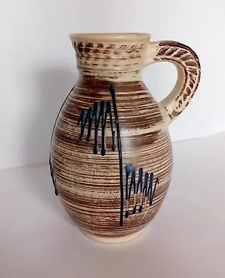 Buy West German Pottery Bay Fat Lava Handled Vase Oatmeal And Brown  • 7.99£