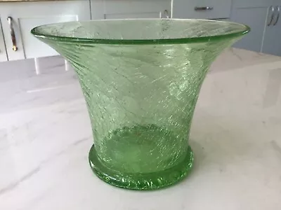 Buy Vintage Green  Glass Flower Vase. 12.5 Cm High • 12£