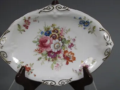 Buy Hammersley & Co Bone China Floral Gilt Decor Oval Trinket Dish Made In England  • 27.98£