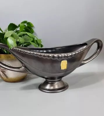 Buy Dartmouth Pottery Mantle Vase Est 1950s Collectible Pewter Luster Wear Ceramic  • 34£