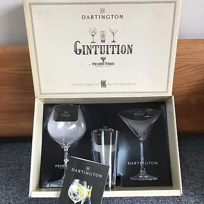 Buy Dartington Crystal Gintuition Fever Tree 3 Glass Set New In Box Gin Cocktail • 20£
