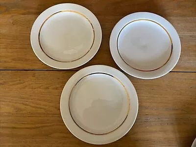 Buy 3 X Thomas Germany  Salad Plates 8..1” White With Gold Inner Band - Rosenthal • 10.99£