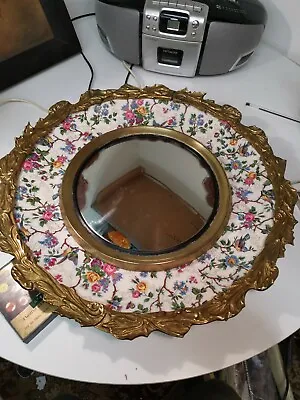 Buy Stunning Burleigh Ware Vintage Porcelain And Brass Mirror Convex • 225£