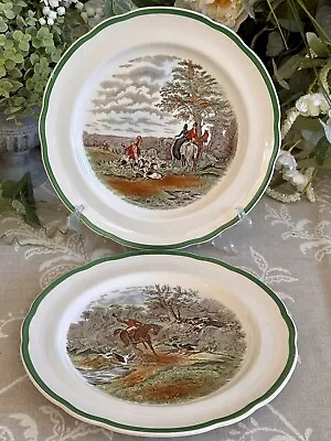Buy Copeland Spode  Drawing The Dingle  Plates X TWO By J F Herring Hunting Horses • 15£