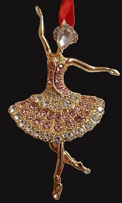 Buy NiB Monet 2023 Ballerina Christmas Ornament-Clear Rhinestones, Gold Tone-3.50 T • 12.97£