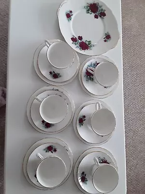Buy DUCHESS BONE CHINA TEASET ,RED ROSE DESIGN 1930s .Bright Colours On All Pottery. • 20£