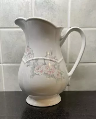 Buy Large Jug Ceramics Miller Cream Coloured With Pink / Grey Roses Made In England • 7.99£