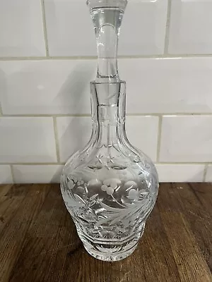 Buy Vintage Pretty Glass Decanter With Stopper • 14£