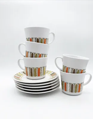 Buy Noritake Progression Coffee Set 5 Cups With Saucers, Mid Century • 53£