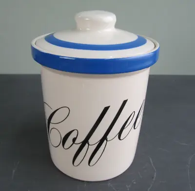 Buy T.G. Green Blue & White Cornish Ware Coffee Jar Container  1950's Sonoma • 25£