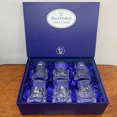 Buy Royal Doulton Finest Crystal Juliett Whiskey Glasses Boxed Set Of 6 • 69.99£