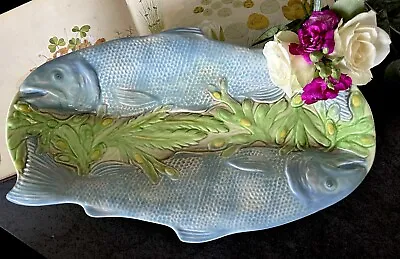 Buy Antique Art Deco Melba Ware English Majolica Fish Large Serving Dish Platter • 48£