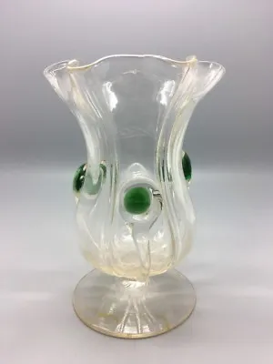 Buy Art Nouveau Stuart & Sons Green Peacock Eye & Trailed Glass Vase C.1900 • 299.95£