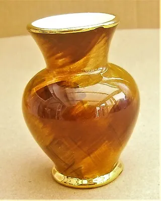 Buy Y853) Vintage Old Court Ware Small Brown Orange Luster Vase • 4.99£