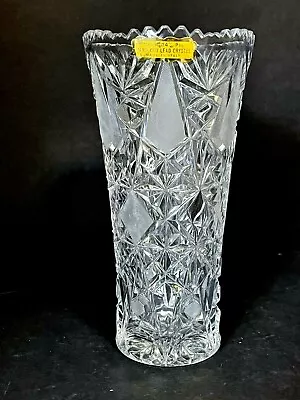 Buy Vintage Hand Cut Clear 24% PbO Lead Crystal 10  Vase Centerpiece Made In Italy • 23.62£