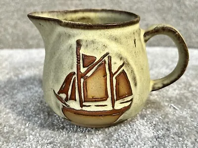 Buy Vintage Cornish Ware Studio Pottery Milk Jug Creamer Sailing Boat Design • 24.99£