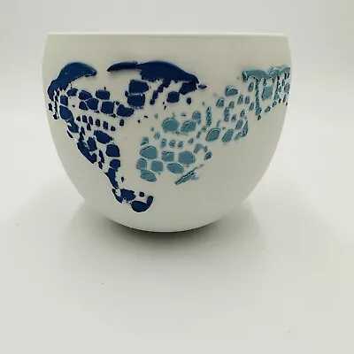 Buy Danish Bowl Pottery Ceramic 1970s White Blue Collection Serveware • 131.67£