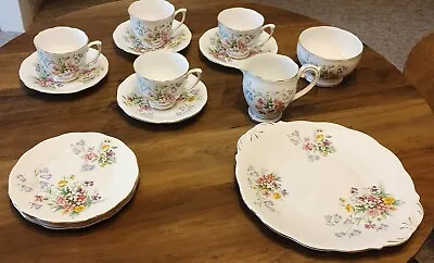 Buy 15 Piece Queen Anne Bone China Tea Set In The Floral ‘Old Country Spray‘ Pattern • 25£