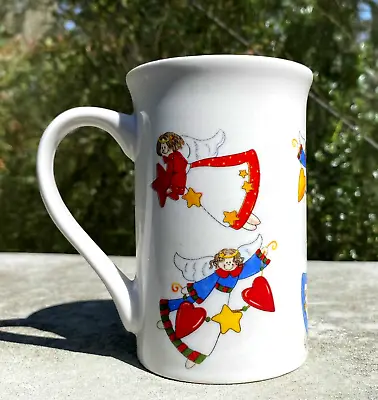 Buy Vintage Royal Norfolk Christmas Angels Hearts Stars 4-3/4” Tall Coffee Cup Mug • 9.40£