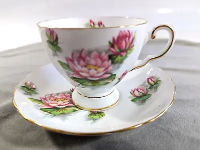 Buy Vintag Royal Tuscan Birthday Flowers Fine China Tea Cup & Saucer July Water Lily • 28.45£
